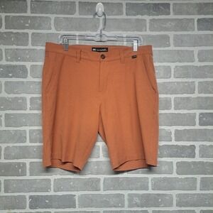 Travis Mathew Tech Chino Mens Shorts Size 34 Golf Performance 8"  Terra Cotta